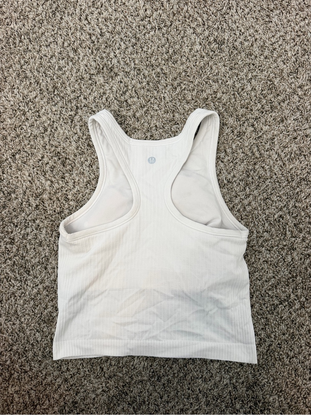 lululemon athletica Cream Ribbed Racerback Crop Tank